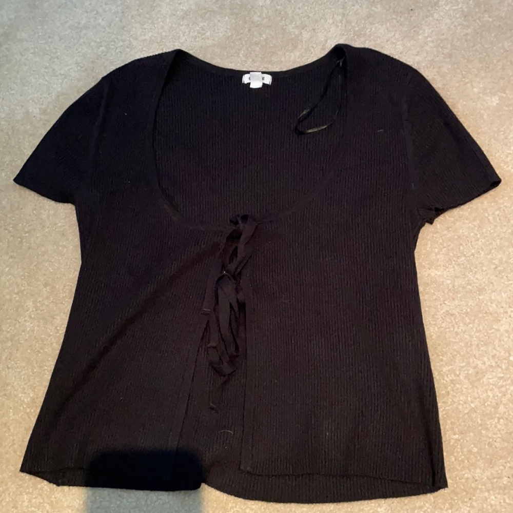 black tie front top